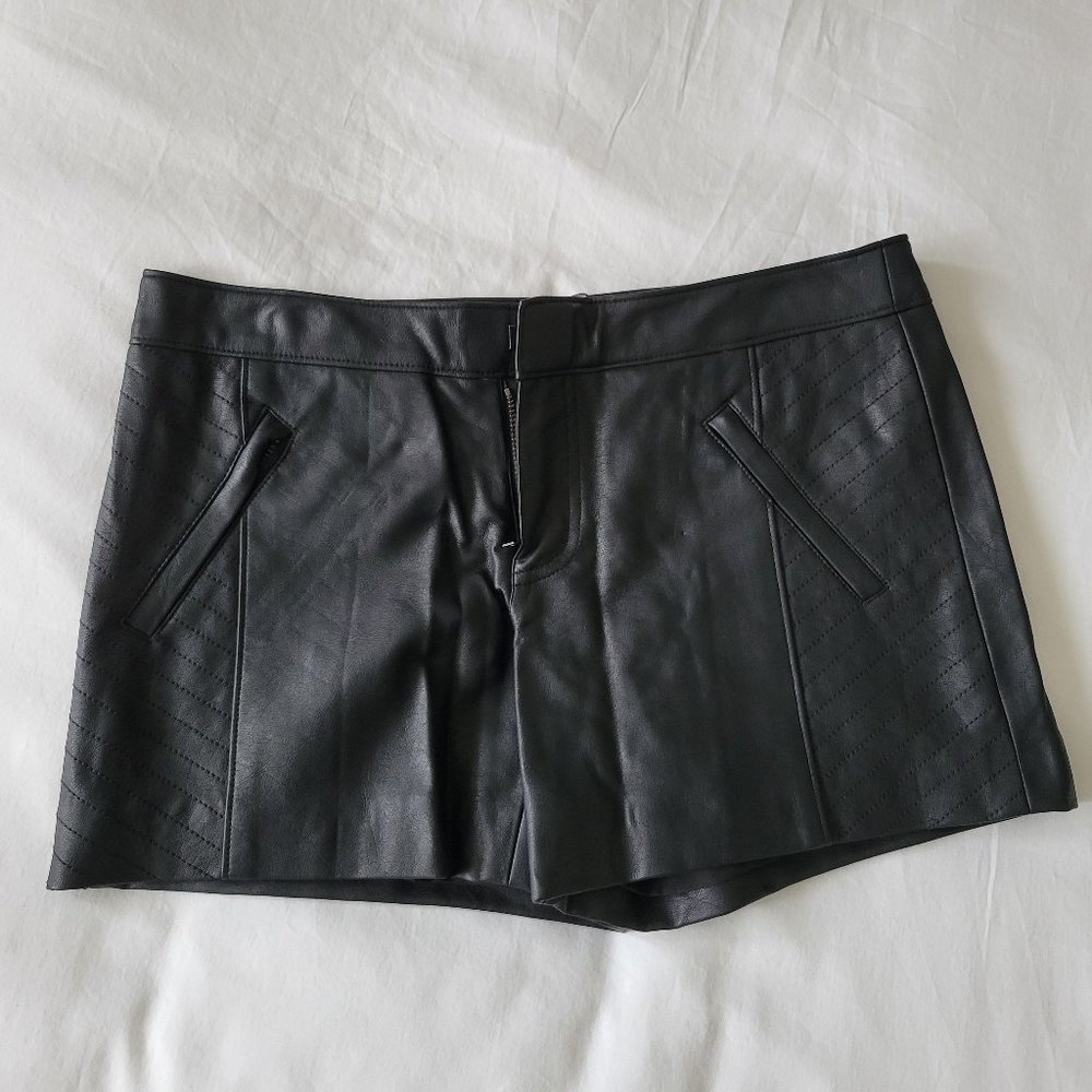 Club Monaco faux leather shorts black size 2